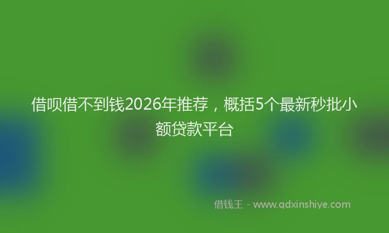 借呗借不到钱2026年推荐，概括5个最新秒批小额贷款平台