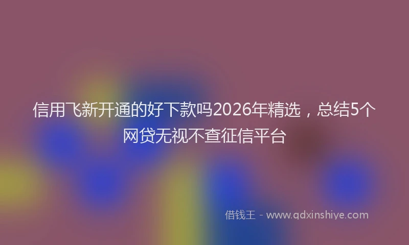信用飞新开通的好下款吗2026年精选,总结5个网贷无视不查征信平台