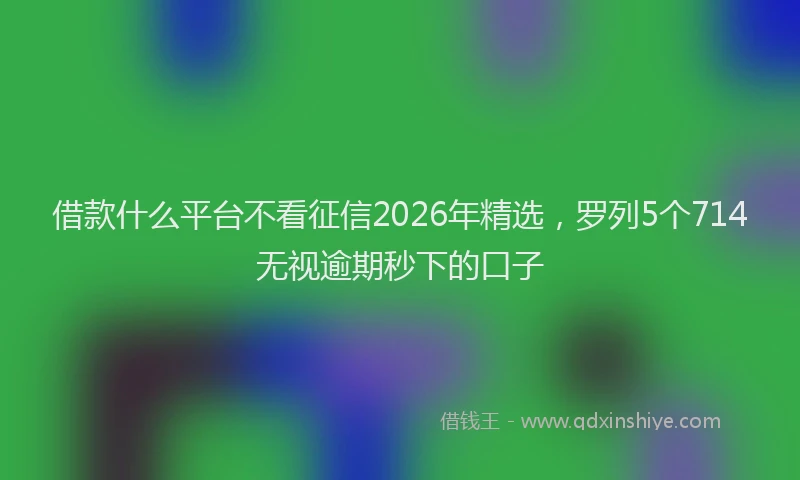借款什么平台不看征信2026年精选，罗列5个714无视逾期秒下的口子