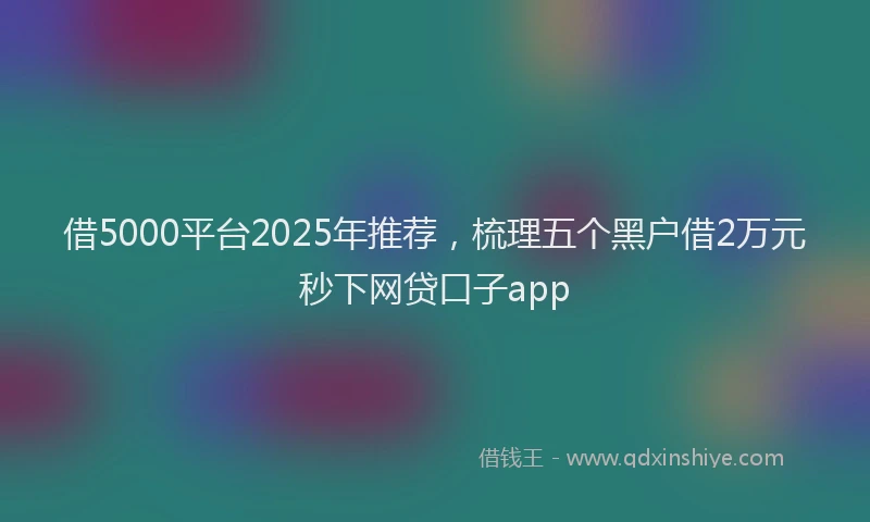 借5000平台2025年推荐,梳理五个黑户借2万元秒下网贷口子app