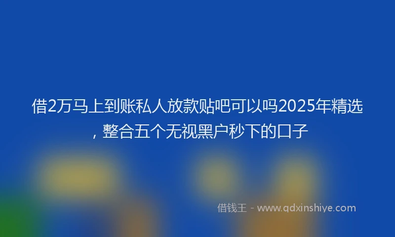 借2万马上到账私人放款贴吧可以吗2025年精选,整合五个无视黑户秒下的口子