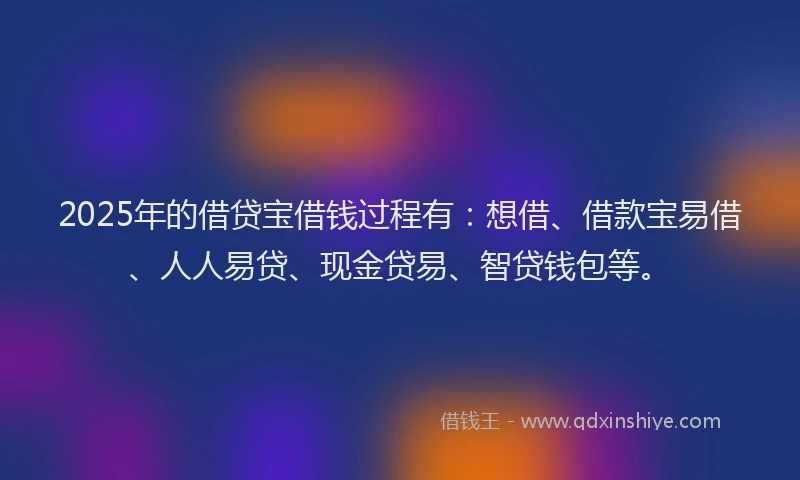 2025年的借贷宝借钱过程有：想借、借款宝易借、人人易贷、现金贷易、智贷钱包等。
