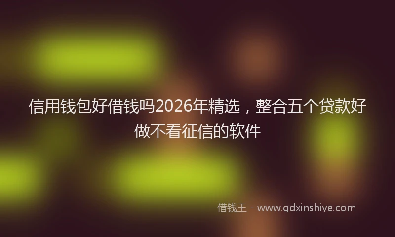 信用钱包好借钱吗2026年精选，整合五个贷款好做不看征信的软件