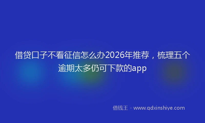 借贷口子不看征信怎么办2026年推荐，梳理五个逾期太多仍可下款的app