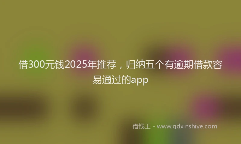 借300元钱2025年推荐，归纳五个有逾期借款容易通过的app