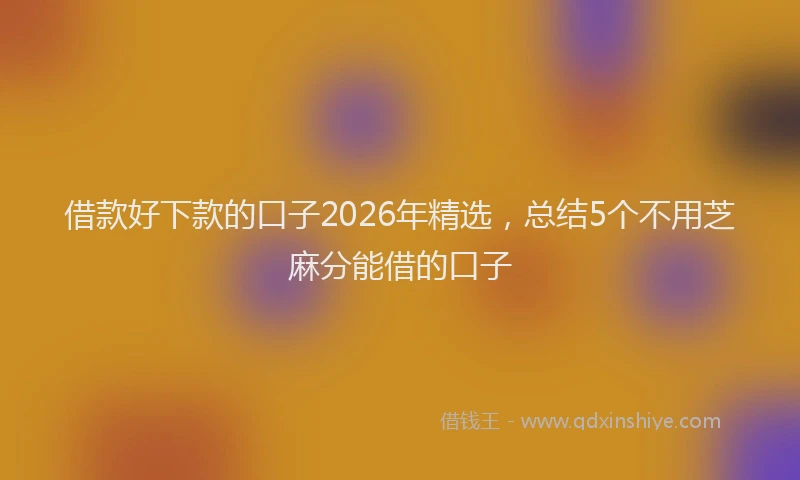 借款好下款的口子2026年精选，总结5个不用芝麻分能借的口子