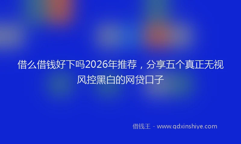 借么借钱好下吗2026年推荐，分享五个真正无视风控黑白的网贷口子