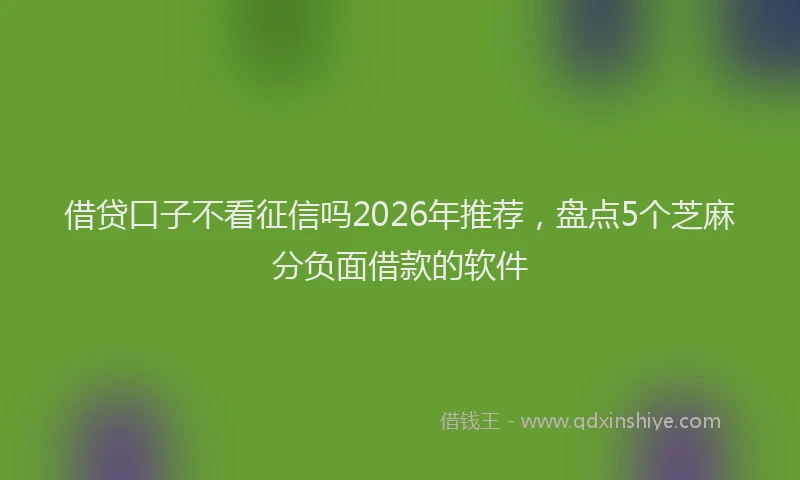 借贷口子不看征信吗2026年推荐，盘点5个芝麻分负面借款的软件