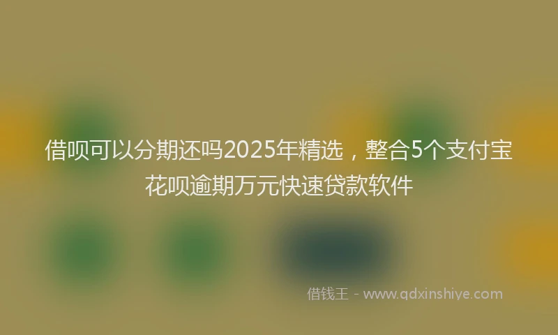 借呗可以分期还吗2025年精选，整合5个支付宝花呗逾期万元快速贷款软件