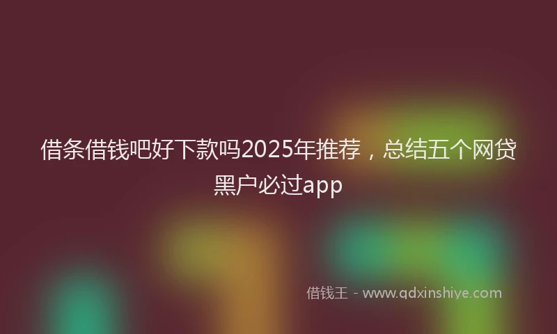 借条借钱吧好下款吗2025年推荐，总结五个网贷黑户必过app
