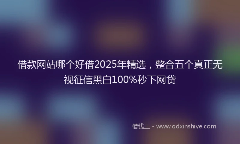 借款网站哪个好借2025年精选,整合五个真正无视征信黑白100%秒下网贷