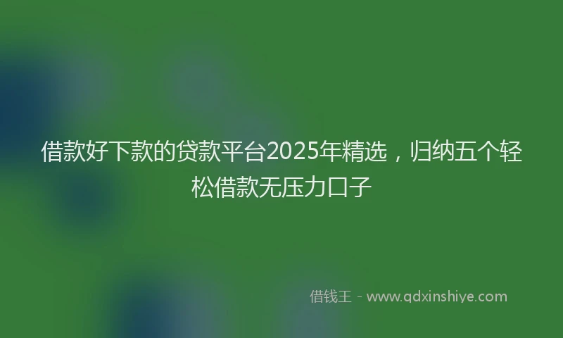 借款好下款的贷款平台2025年精选，归纳五个轻松借款无压力口子