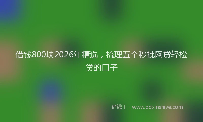 借钱800块2026年精选，梳理五个秒批网贷轻松贷的口子