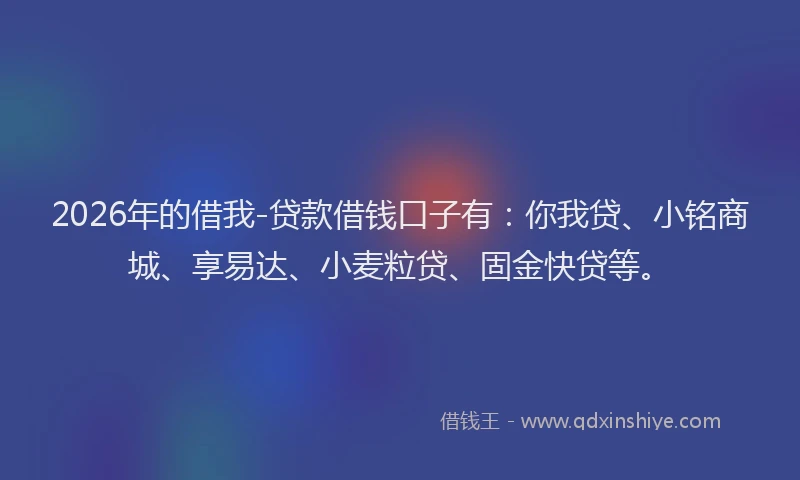 2026年的借我-贷款借钱口子有：你我贷、小铭商城、享易达、小麦粒贷、固金快贷等。