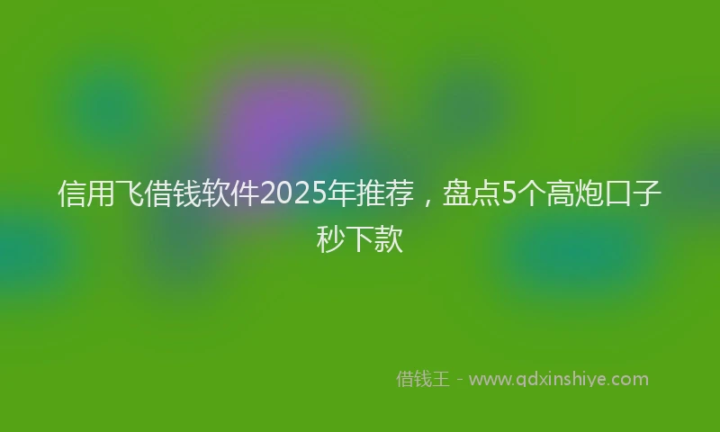 信用飞借钱软件2025年推荐，盘点5个高炮口子秒下款