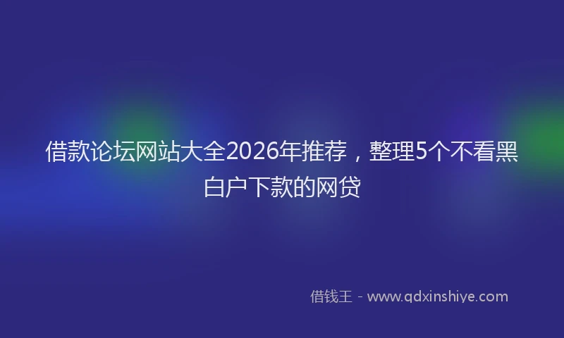 借款论坛网站大全2026年推荐，整理5个不看黑白户下款的网贷
