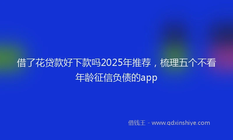 借了花贷款好下款吗2025年推荐，梳理五个不看年龄征信负债的app
