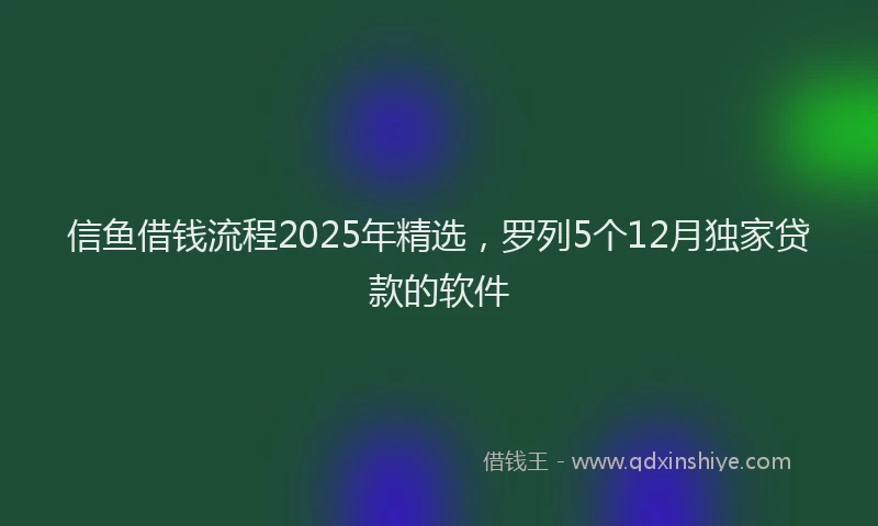 信鱼借钱流程2025年精选，罗列5个12月独家贷款的软件