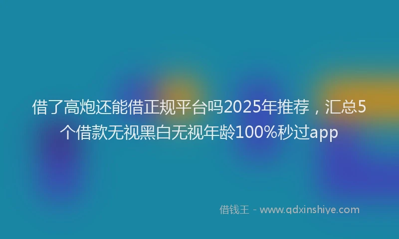 借了高炮还能借正规平台吗2025年推荐，汇总5个借款无视黑白无视年龄100%秒过app
