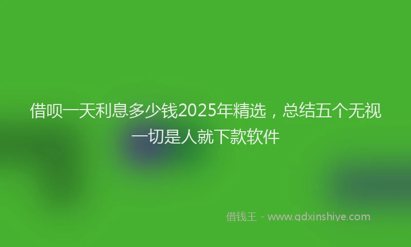 借呗一天利息多少钱2025年精选，总结五个无视一切是人就下款软件