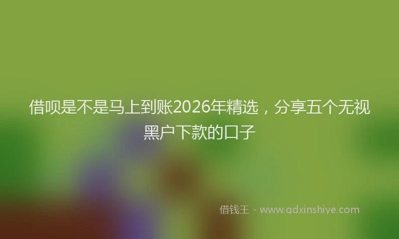 借呗是不是马上到账2026年精选,分享五个无视黑户下款的口子