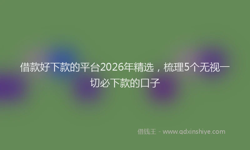 借款好下款的平台2026年精选，梳理5个无视一切必下款的口子