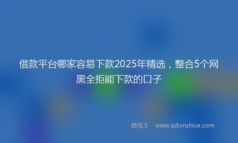 借款平台哪家容易下款2025年精选，整合5个网黑全拒能下款的口子