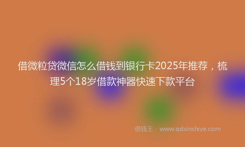 借微粒贷微信怎么借钱到银行卡2025年推荐,梳理5个18岁借款神器快速下款平台