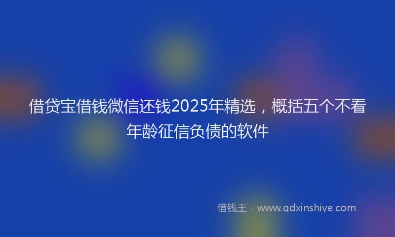 借贷宝借钱微信还钱2025年精选,概括五个不看年龄征信负债的软件