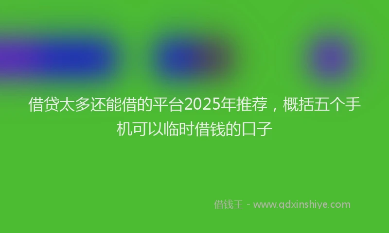 借贷太多还能借的平台2025年推荐，概括五个手机可以临时借钱的口子