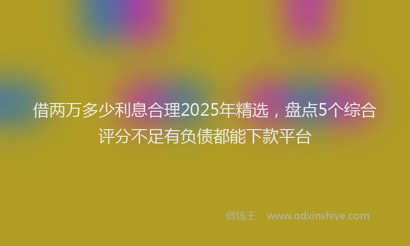 借两万多少利息合理2025年精选，盘点5个综合评分不足有负债都能下款平台