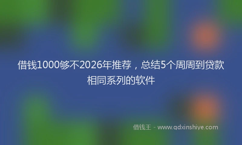 借钱1000够不2026年推荐，总结5个周周到贷款相同系列的软件