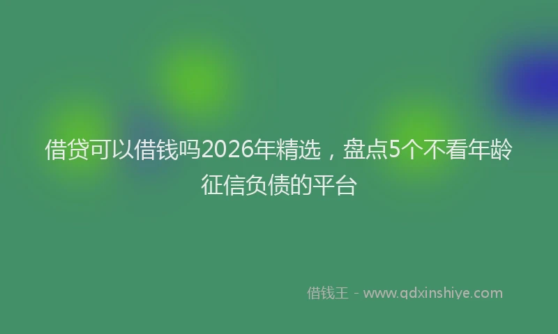 借贷可以借钱吗2026年精选，盘点5个不看年龄征信负债的平台