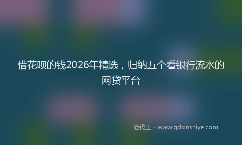 借花呗的钱2026年精选，归纳五个看银行流水的网贷平台