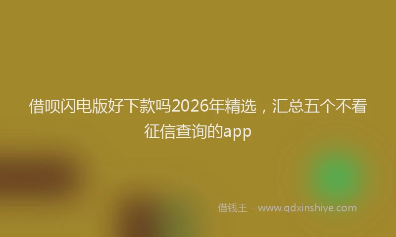 借呗闪电版好下款吗2026年精选，汇总五个不看征信查询的app