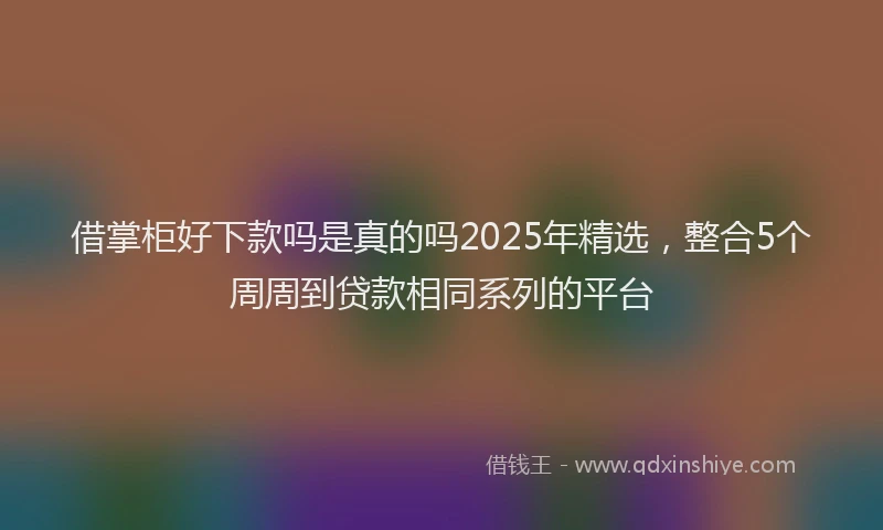 借掌柜好下款吗是真的吗2025年精选,整合5个周周到贷款相同系列的平台