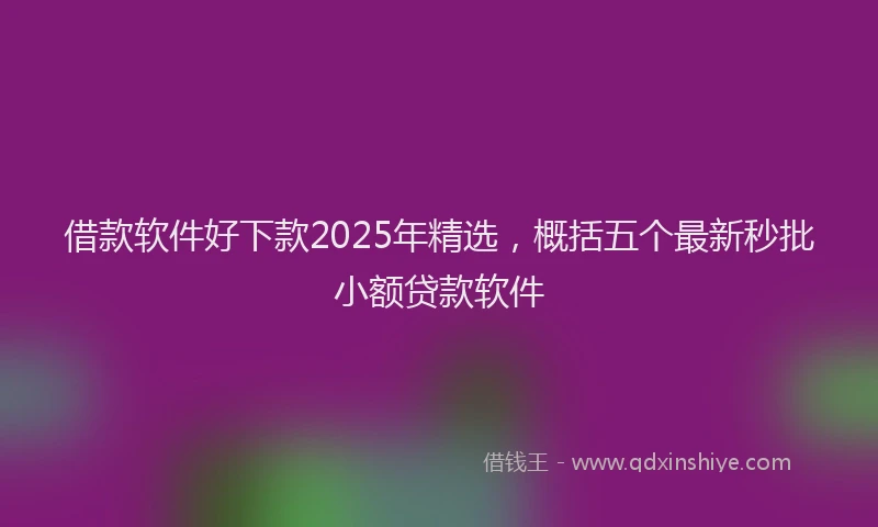 借款软件好下款2025年精选，概括五个最新秒批小额贷款软件