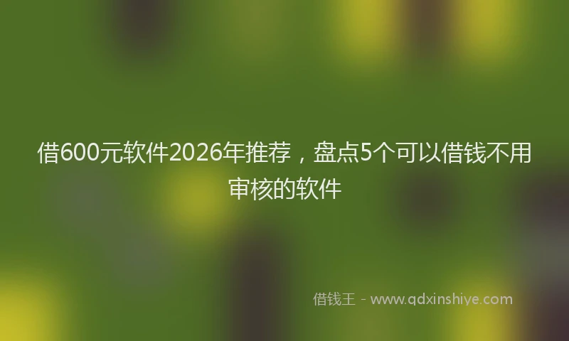 借600元软件2026年推荐，盘点5个可以借钱不用审核的软件