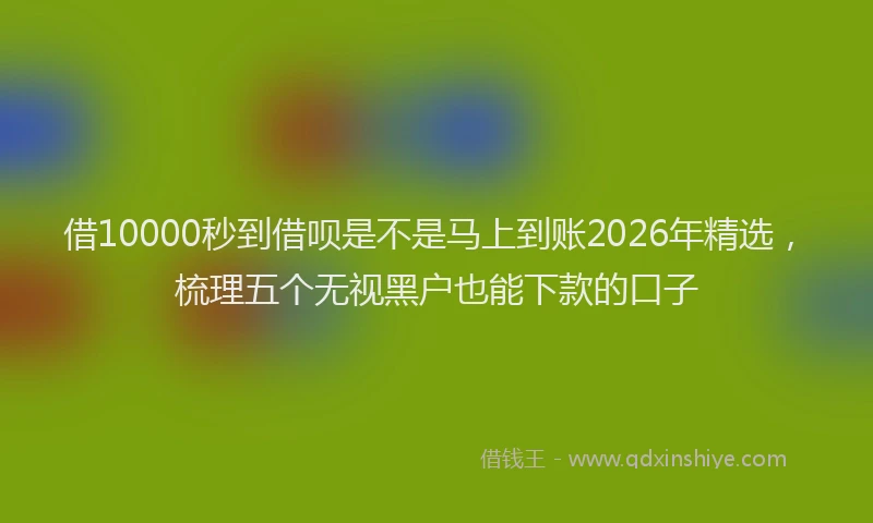 借10000秒到借呗是不是马上到账2026年精选,梳理五个无视黑户也能下款的口子
