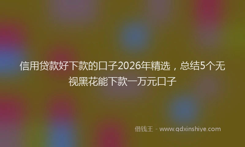 信用贷款好下款的口子2026年精选，总结5个无视黑花能下款一万元口子