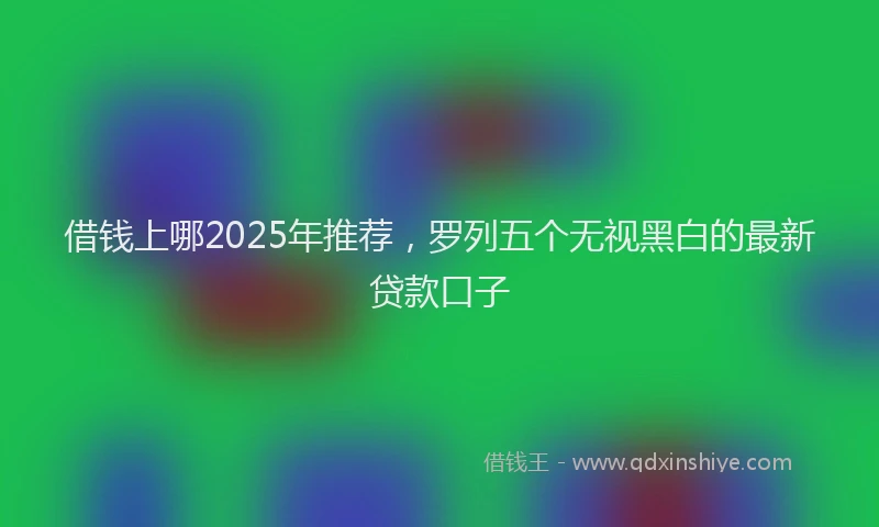 借钱上哪2025年推荐,罗列五个无视黑白的最新贷款口子