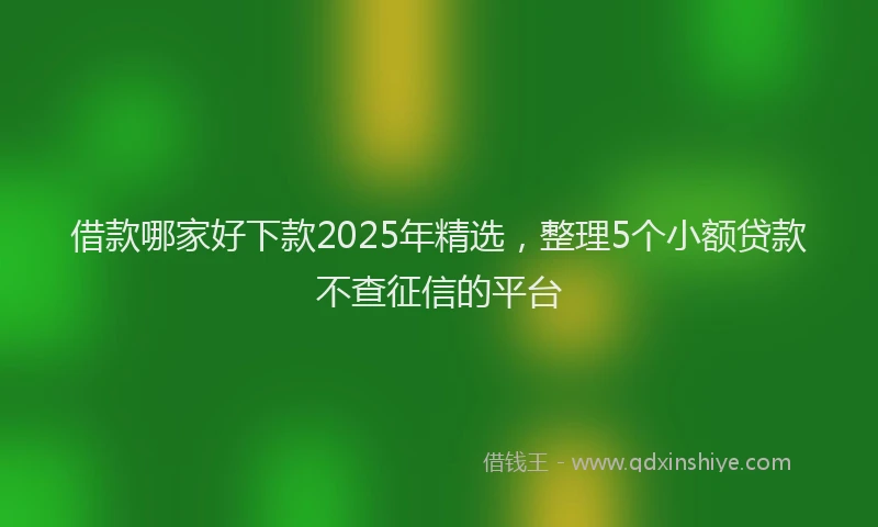 借款哪家好下款2025年精选，整理5个小额贷款不查征信的平台