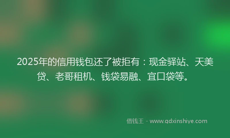 2025年的信用钱包还了被拒有：现金驿站、天美贷、老哥租机、钱袋易融、宜口袋等。
