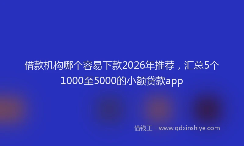 借款机构哪个容易下款2026年推荐，汇总5个1000至5000的小额贷款app