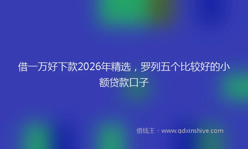 借一万好下款2026年精选，罗列五个比较好的小额贷款口子