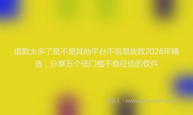 借款太多了是不是其他平台不容易放款2026年精选，分享五个低门槛不查征信的软件