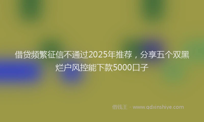 借贷频繁征信不通过2025年推荐，分享五个双黑烂户风控能下款5000口子