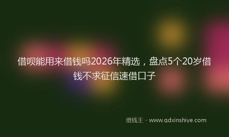 借呗能用来借钱吗2026年精选，盘点5个20岁借钱不求征信速借口子