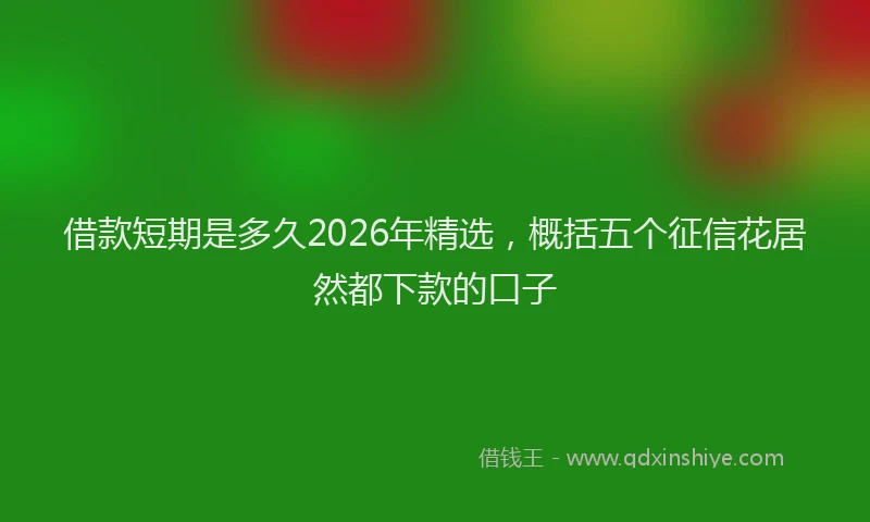 借款短期是多久2026年精选，概括五个征信花居然都下款的口子