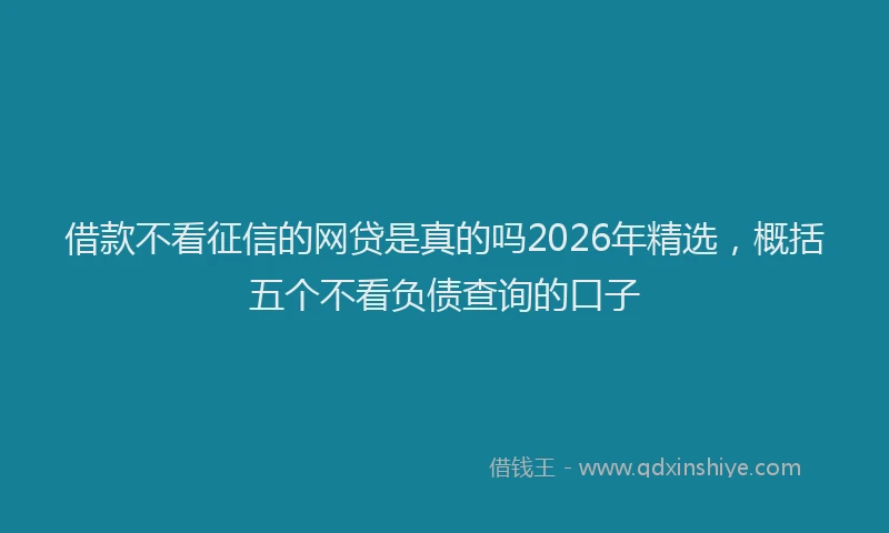 借款不看征信的网贷是真的吗2026年精选，概括五个不看负债查询的口子